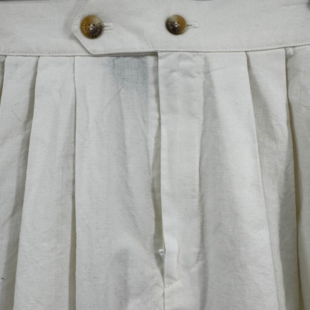 Vintage Outback Red Ivory Cotton Pleated Midi Skirt High Waist Size 10 NWT USA - Picture 9 of 12